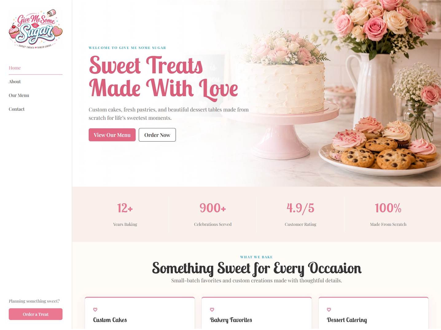 Give Me Some Sugar visual-focused website example