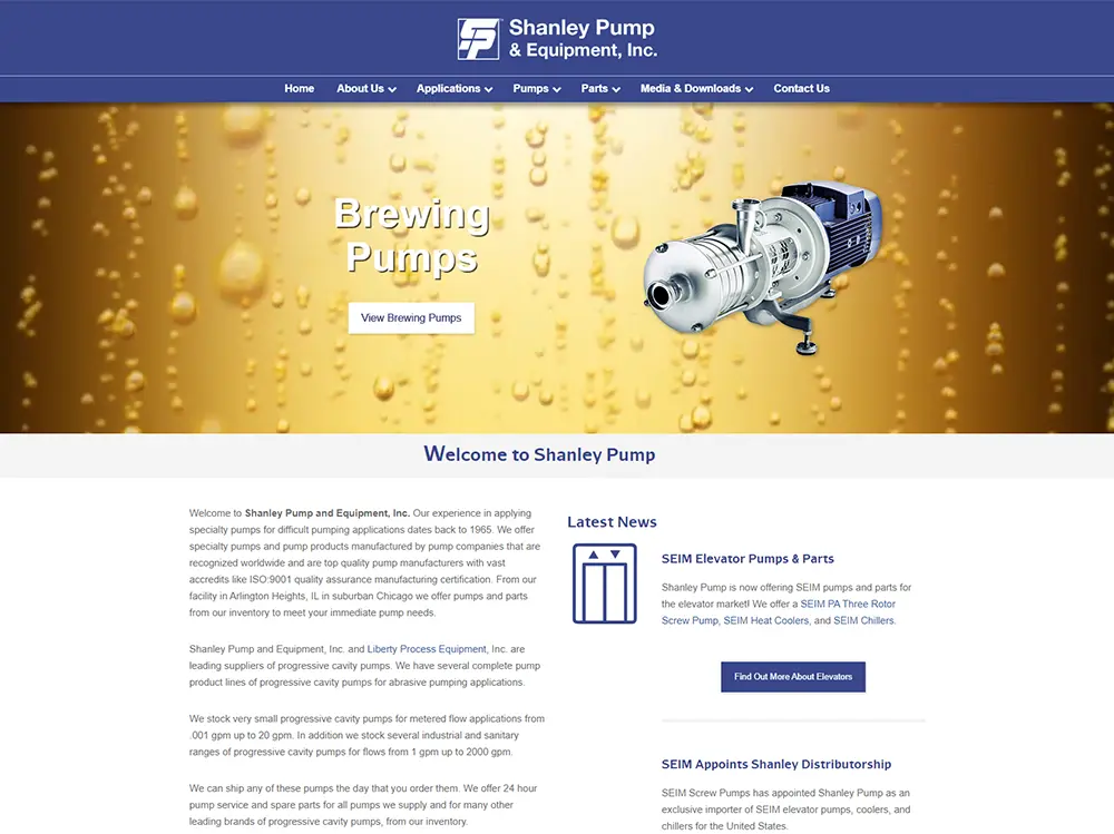 Shanley Pump & Equipment, Inc. website